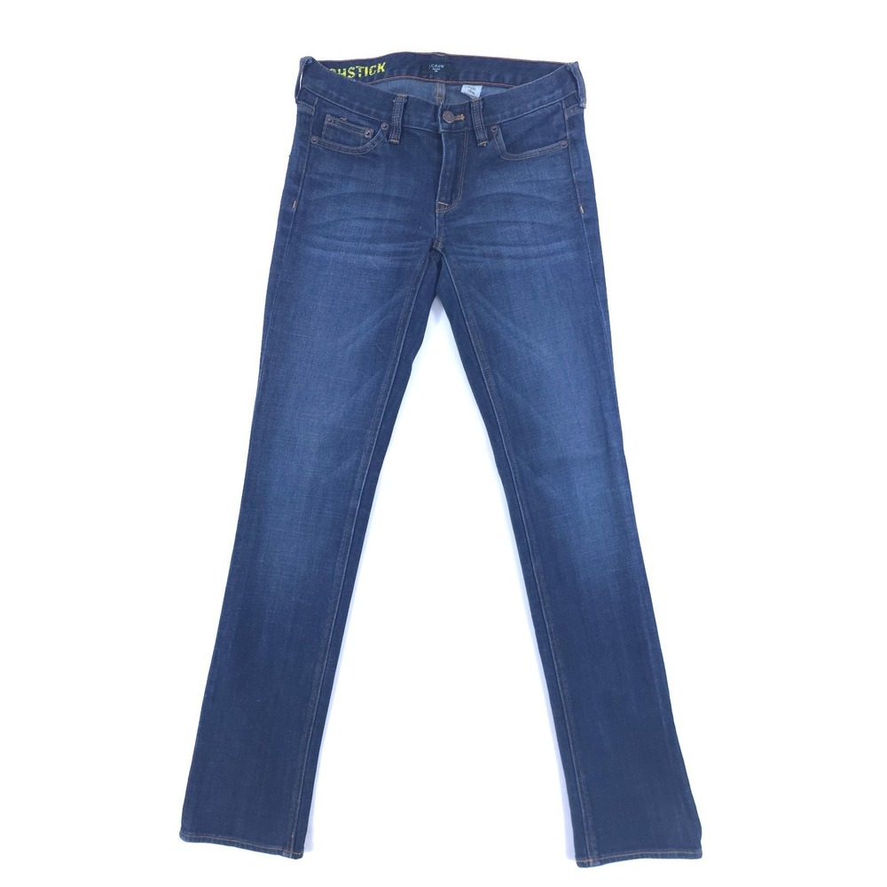 J.Crew Womens Jeans Matchstick 28 Dark Wash Blue Slim‎ Straight Stretch Denim
